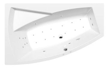 POLYSAN EVIA L luksuzna hidromasažna kad 170x100 cm, Attraction Hydro-Air, kromirana oprema