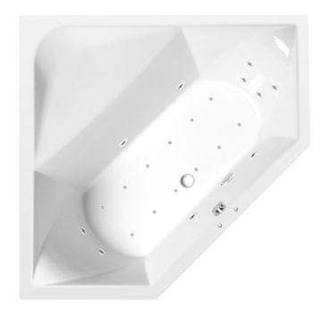 POLYSAN FLOSS Luksuzna Hidromasažna Kad 145x145, Active Hydro-Air Sistem, Kromirana