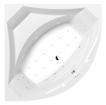 POLYSAN ROSANA Hidromasažna Kad, 150x150x49cm, Highline Hydro-Air Sistem, Kromirana Eleganca