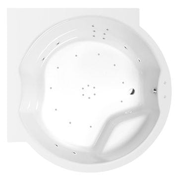 POLYSAN PRESTIŽNA KOTNA HIDROMASAŽNA KAD 173x173, ATTRACTION HYDRO-AIR, KROM