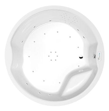 POLYSAN ROYAL ROUND Hidromasažna Kad 172x172x49cm, Highline Hydro-Air, Kromirana