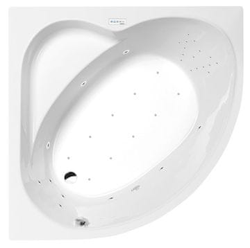 POLYSAN SIRIUS Hidromasažna Kad 130x130: Highline Hydro-Air Sistem, Kromirana, Akrilat