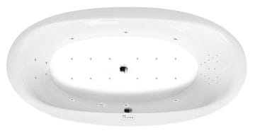 POLYSAN STADIUM Hidromasažna Kad Highline Hydro-Air, 190x95x46cm, Bela, Chrome