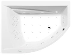 POLYSAN Elegantna hidromasažna kad TANDEM L, 170x130x50 cm, Highline Hydro-Air, krom