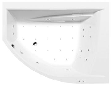 POLYSAN Elegantna TANDEM R hidromasažna kad 170x130x50cm s Hydro-Air sistemom