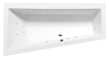 POLYSAN Hidromasažna kad ANDRA L, 170x90 Active Hydro, kromirana, elegantno wellness doživetje