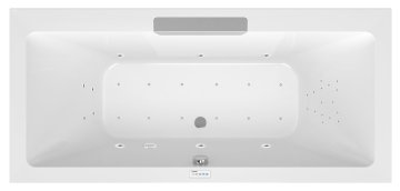 POLYSAN CASCATA Premium Hidromasažna Kad 185x85cm, Inox Kaskada, Highline Hydro-Air, Kromirana Oblika