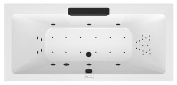 POLYSAN CASCATA Črna Hidromasažna Kad 185x85cm, Highline Hydro-Air, Luksuzna Sprostitev