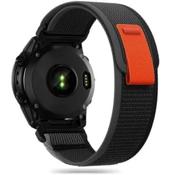 Tech-protect Pašček Tech-Protect Nylon za Garmin Fenix 5 / 6 / 6 Pro / 7 - črno-oranžen