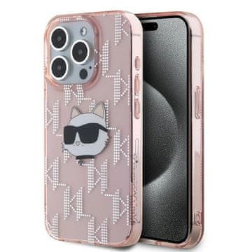 Karl Lagerfeld Etui Karl Lagerfeld IML Choupette Head & Monogram za iPhone 15 Pro Max - roza