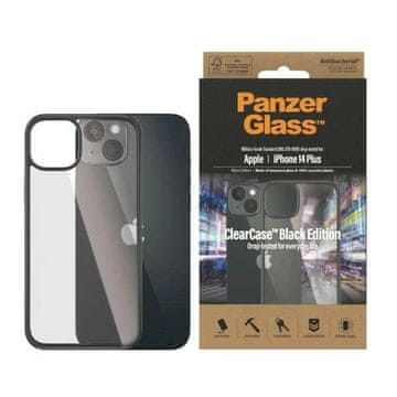 PanzerGlass Ohišje PanzerGlass ClearCase antibakterijsko za iPhone 14 Plus / 15 Plus - prozorno-črno