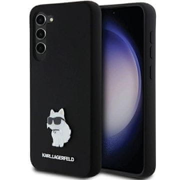 Karl Lagerfeld Etui Karl Lagerfeld Silicone Choupette Metal Pin za Samsung Galaxy S23+ - črno