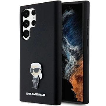 Karl Lagerfeld Etui Karl Lagerfeld Silicone Ikonik Metal Pin za Samsung Galaxy S23 Ultra - črno