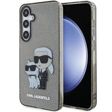 Karl Lagerfeld Etui Karl Lagerfeld Glitter Karl&Choupette za Samsung Galaxy S24+ - črno