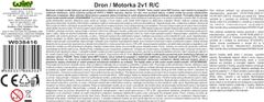 Dron motorno kolo 2v1 RC daljinski upravljalnik 17x15 cm