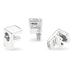 Pandora Srebrna perlica "F" Moments 797460