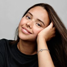 Pandora Srebrna perlica "F" Moments 797460