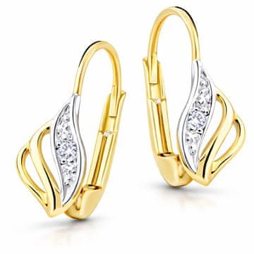 Cutie Jewellery Luksuzni zlati uhani z bleščečimi cirkoni Z8024-50-10-X-1