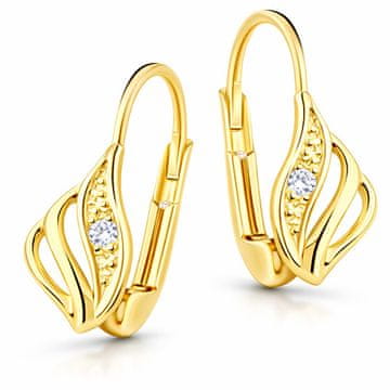 Cutie Jewellery Luksuzni uhani iz rumenega zlata z lesketajočim se cirkonijem Z8024-55-10-X-L1