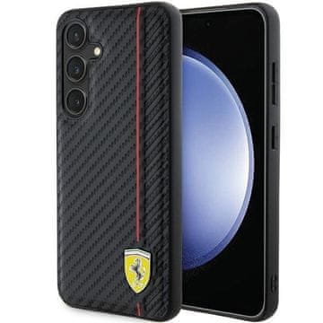 Ferrari Ovitek Ferrari Carbon Printed Line za Samsung Galaxy S24+ - črn