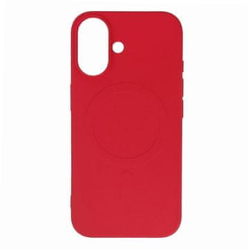 HURTEL Ohišje Liquid Silicone Case MagSafe za iPhone 16 - rdeče