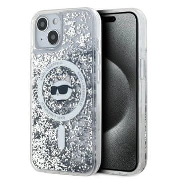 Karl Lagerfeld Etui Karl Lagerfeld Liquid Glitter Choupette Head MagSafe za iPhone 15 / 14 / 13 - prosojno