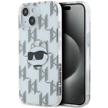 Karl Lagerfeld Etui Karl Lagerfeld IML Choupette Head & Monogram za iPhone 15 / 14 / 13 - prosojno