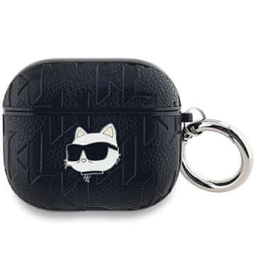 Karl Lagerfeld Etui Karl Lagerfeld Monogram Choupette Head za AirPods 3 - črno