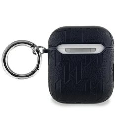 Karl Lagerfeld Etui Karl Lagerfeld Monogram Karl Head za AirPods 1 / 2 - črno