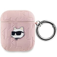 Karl Lagerfeld Etui Karl Lagerfeld Monogram Choupette Head za AirPods 1 / 2 - roza