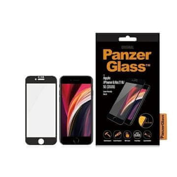 PanzerGlass Kaljeno steklo PanzerGlass E2E Super+ za iPhone 6 / 6s / 7 / 8 / SE 2020 / SE 2022 - s črnim okvirjem
