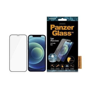 PanzerGlass Kaljeno steklo PanzerGlass E2E Super+ Microfracture antibakterijsko za iPhone 12 mini - s črnim okvirjem