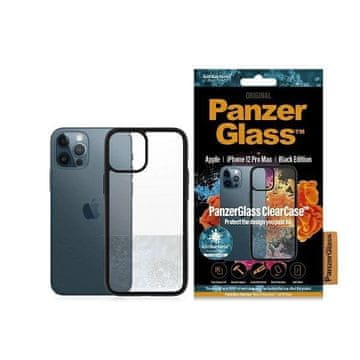 PanzerGlass Ovitek PanzerGlass ClearCase antibakterijski za iPhone 12 Pro Max - prosojno-črn