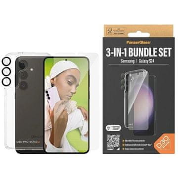 PanzerGlass Komplet PanzerGlass Bundle 3v1 prozorna torbica + folija + zaščita kamere za Samsung Galaxy S24