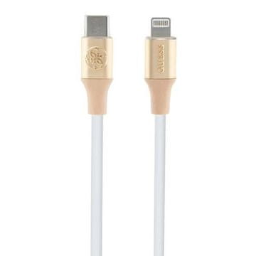 Guess Kabel Guess Ebossed Logo USB-C / Lightning 1.5m hitro polnjenje - zlat