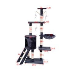 Aga Praskalnik za mačke 47x35x136 cm Temno siva