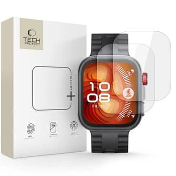 slomart Kaljeno steklo Tech-Protect Glass Fit+ 2-pack za Huawei Watch Fit 4 Pro - prozorno