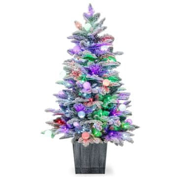 Northix Umetno božično drevo 100 cm z 80 LED lučkami in 20 kroglicami, PVC in PE materiali