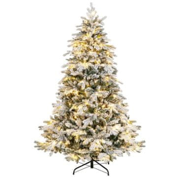 Northix 180 cm Umetno božično drevo z 260 toplo belimi LED lučkami – Realističen zimski videz z 1415 kosmiči vej