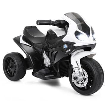 Northix 6V električno motorno kolo, otroško vozilo z glasbo, 66 x 37 x 44,5 cm, črno + belo