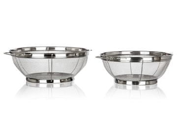 Banquet AKCENT cedilo iz nerjavečega jekla s podstavkom 2 kosa (21,5,24,5 cm)