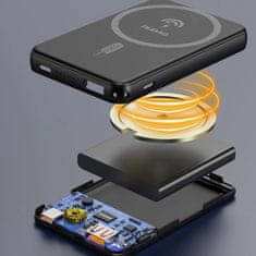 slomart Powerbank Dudao K14S+ 10000mAh 20W USB-A / USB-C / MagSafe s podstavkom - črn