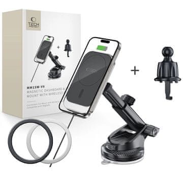 slomart Avtomobilski nosilec Tech-Protect MM15W-V9 z MagSafe za armaturno ploščo in prezračevalno režo 15W - črn