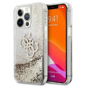 slomart Etui Guess 4G Big Liquid Glitter za iPhone 13 Pro Max 6,7" - zlato