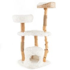 Northix 124 cm leseno mačje drevo s praskalniki iz jute in 5 nivoji