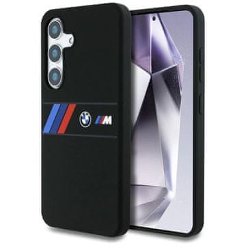 slomart Ohišje BMW Silicone Middle Tricolor Stripes MagSafe za Samsung Galaxy S25 - črno