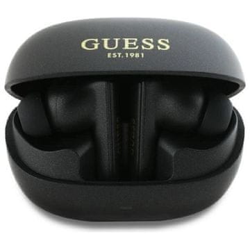 slomart Slušalke Bluetooth Guess Capsule Printed Logo TWS + priklopna postaja - črne