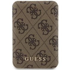 slomart Powerbank indukcijski Guess 4G Leather Metal Logo MagSafe 15W 5000mAh - rjav