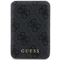 slomart Indukcijska powerbank Guess 4G Leather Metal Logo MagSafe 15W 5000mAh črna