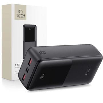 slomart Powerbank Tech-Protect PB03 30000mAh 22.5W - črn